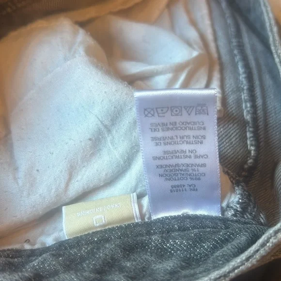 Michael Kors Grey Black Cargo Denim Zip Detailing Size 0
